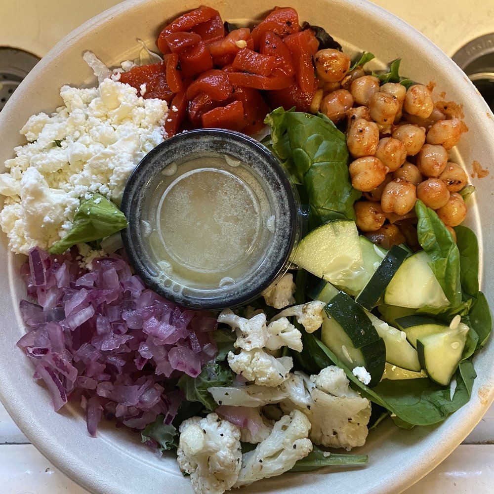 Saladworks - Full view of salad with old onions. - Salad Near Me - Hollister, California Saladworks - Full view of salad with old onions. - Salad Near Me - Hollister, California