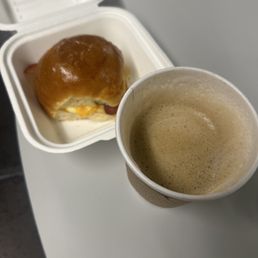 Latte and Breakfast Sandwich Latte and Breakfast Sandwich