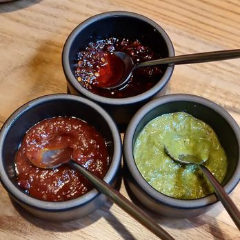 San Ho Won - House chili oil, cilantro scallion, ssamjang - Korean Near Me - San Francisco, California San Ho Won - House chili oil, cilantro scallion, ssamjang - Korean Near Me - San Francisco, California