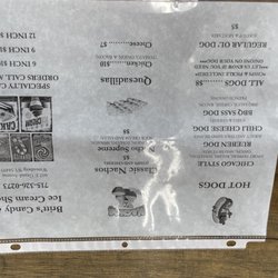 Britt's Candy and Ice Cream Shop - Menu