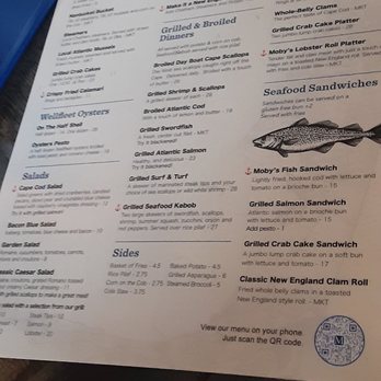 Moby Dick's - Menu (front) - Seafood Near Me - Wellfleet, Massachusetts Moby Dick's - Menu (front) - Seafood Near Me - Wellfleet, Massachusetts