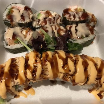 Sushi Go - King Kong Roll on top, Lion King Roll on bottom - Sushi Bars Near Me - Hurst, Texas Sushi Go - King Kong Roll on top, Lion King Roll on bottom - Sushi Bars Near Me - Hurst, Texas