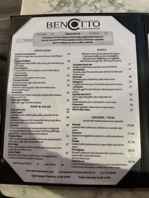 Menu photo 1 BenCotto - Boston Boston, MA