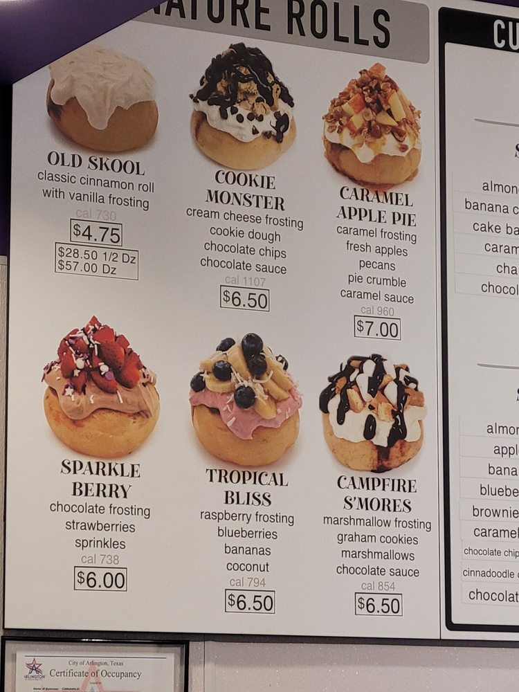 CINNABON 18 Reviews 3811 S Cooper St, Arlington, Texas Bakeries Phone Number Menu Yelp