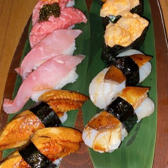 Kata Robata - Unagi, kinmedai, toro+uni+caviar, foie gras & scallops, spicy chopped scallops, ikura - Sushi Bars Near Me - Houston, Texas Kata Robata - Unagi, kinmedai, toro+uni+caviar, foie gras & scallops, spicy chopped scallops, ikura - Sushi Bars Near Me - Houston, Texas