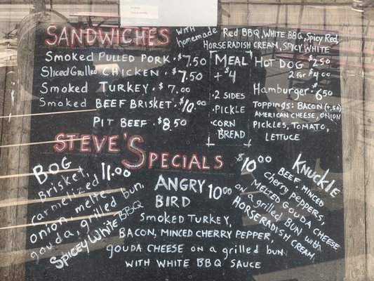 Menu photo 1 Steve's Backyard Bar-B-Q Whitney Point, NY Menu photo 1 Steve's Backyard Bar-B-Q Whitney Point, NY