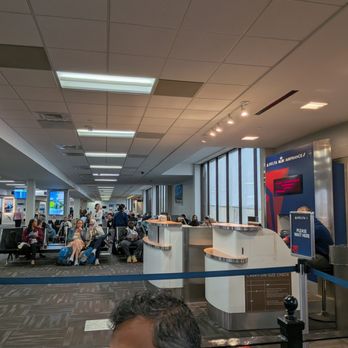 Mobile Regional Airport - Gate 2. There are 6 gates total. Gate 1 is by itself and then Gates 2-6 are clustered together here. - Airports Near Me - Mobile, Alabama