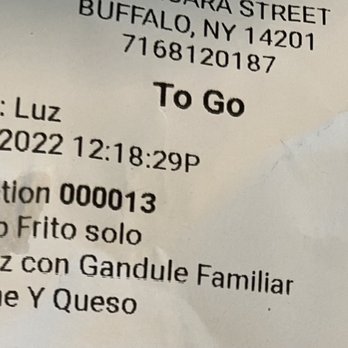 La Flor Bakery - Receipt - Puerto Rican Near Me - Buffalo, New York