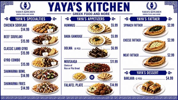 Menu photo 2 Yaya’s Kitchen Stockton, CA