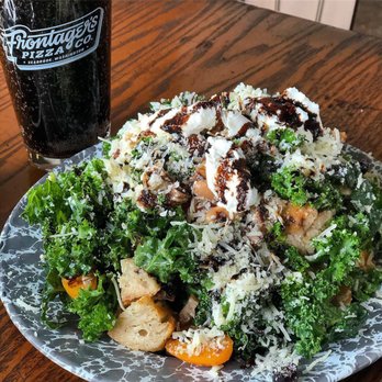 Frontager's Pizza - Panzanella with Snoqualmie Falls Brewery root beer (excellent root beer!) - Pizza Near Me - Pacific Beach, Washington