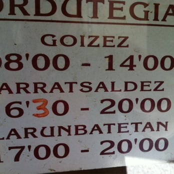 Galparsoro Okindegia - Opening hours - Bakeries Near Me - Donostia / San Sebastián, SS