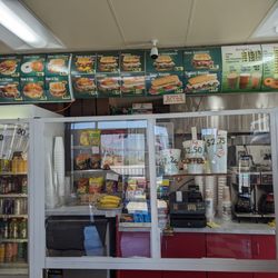 Menu, donuts, sandwiches