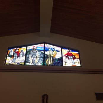 San Sebastian Catholic Church - Window at the back of the church as you exit. - Churches Near Me - Saint Augustine, Florida San Sebastian Catholic Church - Window at the back of the church as you exit. - Churches Near Me - Saint Augustine, Florida