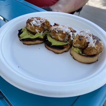 Edison's Swigamajig - Grilled shrimp on avocado toast.. charred - Dive Bars Near Me - Tampa, Florida
