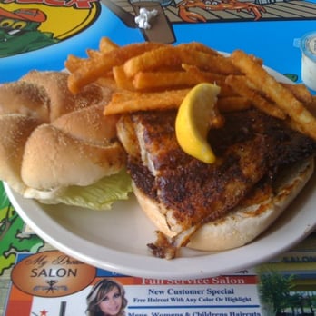 Outback Crab Shack - Blackened grouper sandwich - Seafood Near Me - Saint Augustine, Florida Outback Crab Shack - Blackened grouper sandwich - Seafood Near Me - Saint Augustine, Florida