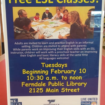 Ferndale Public Library - Free English as a Second Language (ESL) classes are available. - Libraries Near Me - Ferndale, Washington