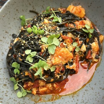 Dante - Squid Ink Taglierini with Jonah Crab - Italian Near Me - Omaha, Nebraska Dante - Squid Ink Taglierini with Jonah Crab - Italian Near Me - Omaha, Nebraska