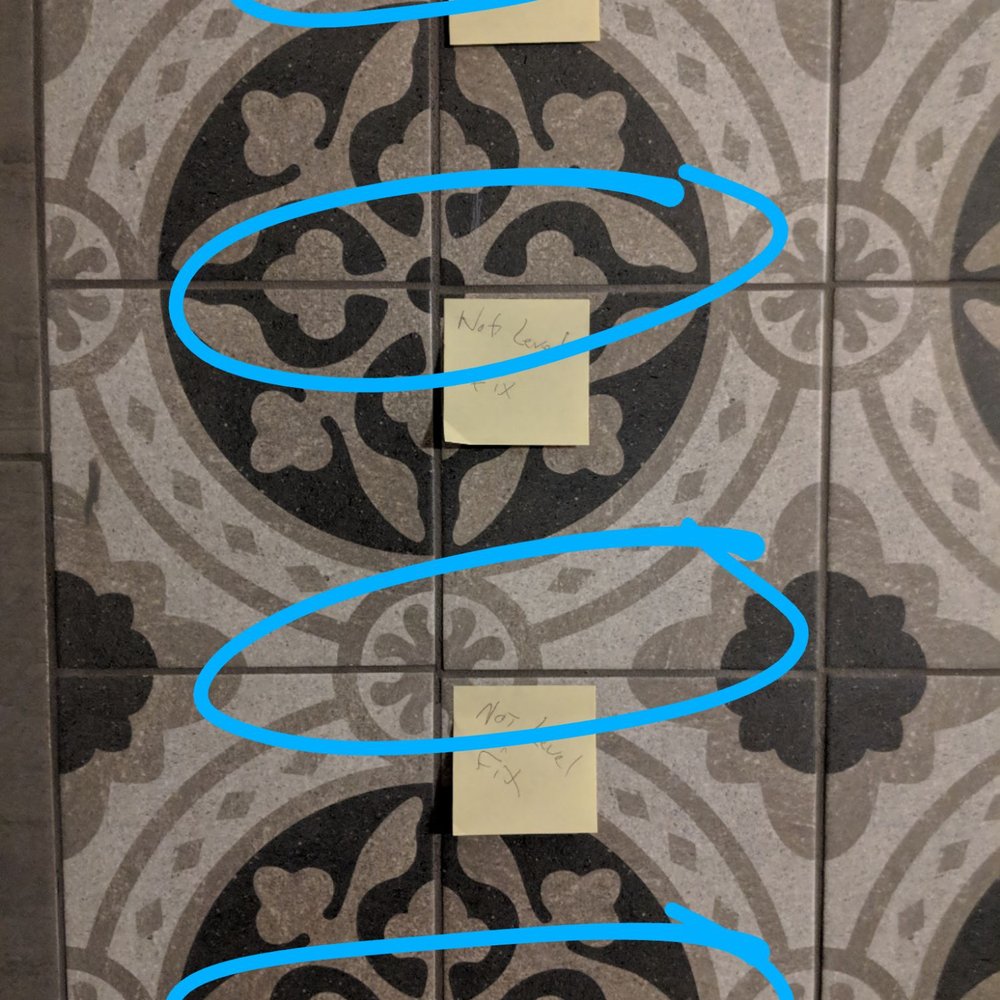 Kitchen And Bath Solutions - Horrible tile work..lack of spacers used - General Contractors Near Me - New Braunfels, Texas