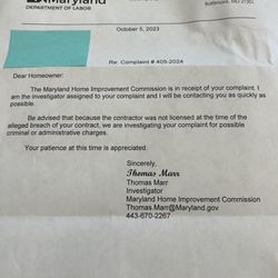 Rapid Repair Home Appliance Service - This is the response from the MD Home Improvement Commission.