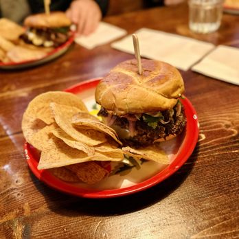 Taurus Ox - Lao Burger with taro chips - Laotian Near Me - Seattle, Washington