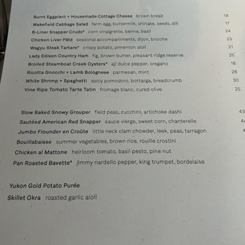 FIG - Menu - New American Near Me - Charleston, South Carolina
