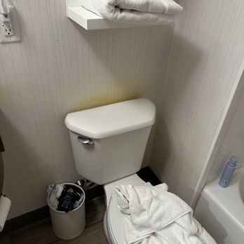Hampton Inn Middletown - Yellow stain by toilet - Hotels Near Me - Middletown, New York