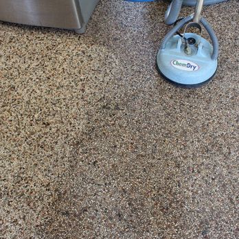 Tri-State Chem-Dry - Before & After while cleaning aggregate flooring. - Damage Restoration Near Me Tri-State Chem-Dry - Before & After while cleaning aggregate flooring. - Damage Restoration Near Me