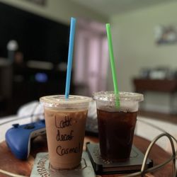 Bloomin' Cup Coffee Bar - Iced caramel latte, black iced coffee