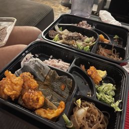 a tray of food