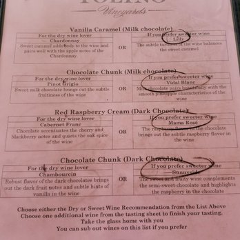 Tolino Vineyards - Chocolate tasting menu - Wineries Near Me - Bangor, Pennsylvania Tolino Vineyards - Chocolate tasting menu - Wineries Near Me - Bangor, Pennsylvania