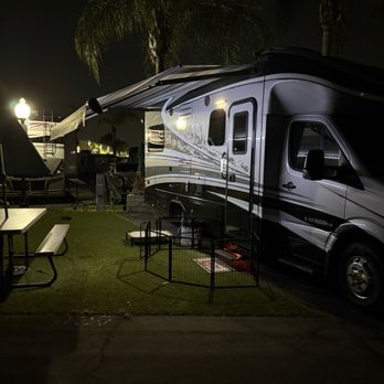 Anaheim Harbor RV Park - Our RV at night - Campgrounds Near Me - Anaheim, California Anaheim Harbor RV Park - Our RV at night - Campgrounds Near Me - Anaheim, California