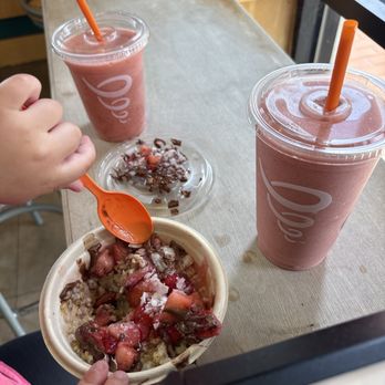 Jamba - Two strawberry banana smoothies and an oatmeal bowl - Juice Bars & Smoothies Near Me - Waco, Texas