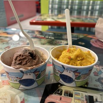 Ample Hills Creamery - Chocolate Milk & Cookies & Nonna D's Oatmeal Lace / The King of Mangoes - Desserts Near Me - New York, New York Ample Hills Creamery - Chocolate Milk & Cookies & Nonna D's Oatmeal Lace / The King of Mangoes - Desserts Near Me - New York, New York