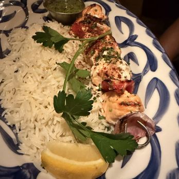 Aba - Grilled Salmon Kebabs w balsamic rice - Mediterranean Near Me - Austin, Texas
