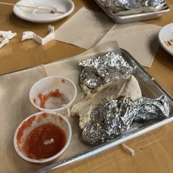What's left of the breakfast tacos! Salsa was great