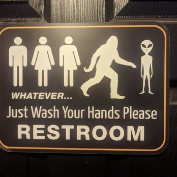 Ironbark Brewing - a restroom sign on a door - Breweries Near Me - Jackson, Michigan