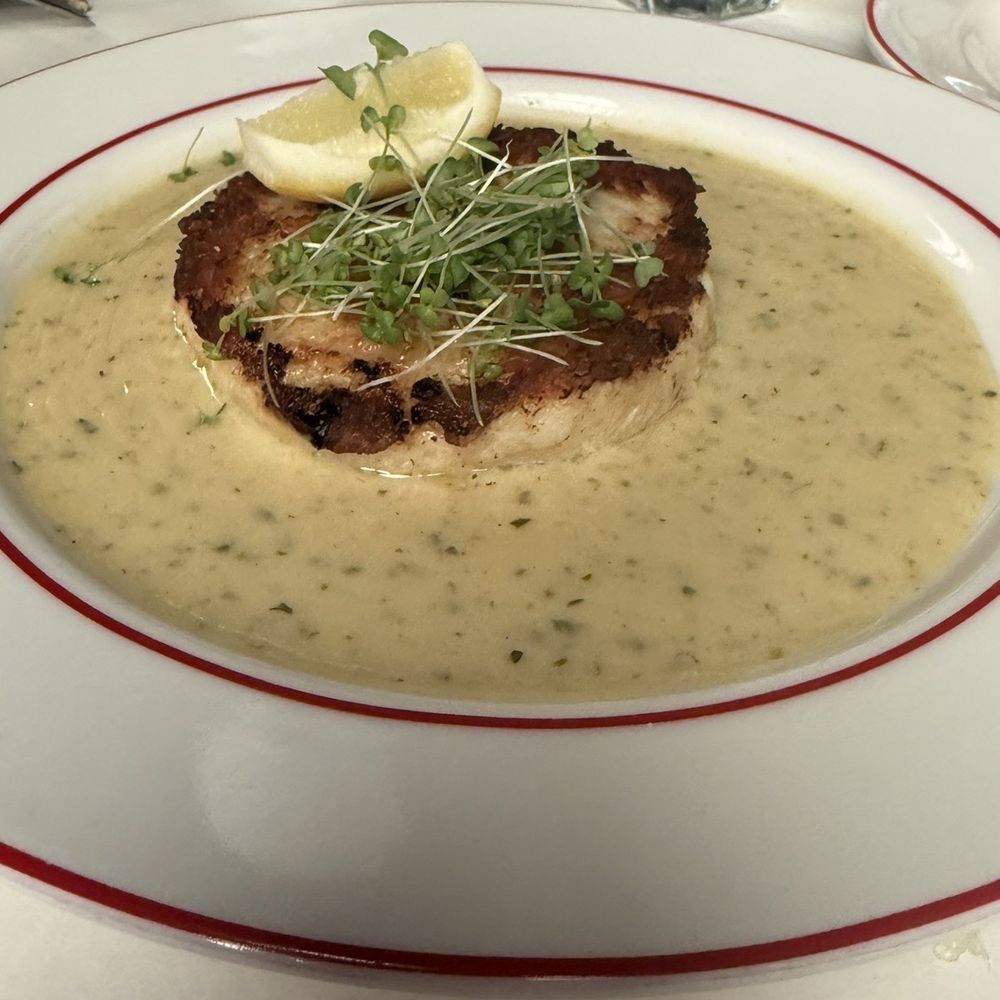 Le Parisien - Crab cake! The sauce incredible. Must get baguette to dip in sauce. - French Near Me - Oklahoma City, Oklahoma Le Parisien - Crab cake! The sauce incredible. Must get baguette to dip in sauce. - French Near Me - Oklahoma City, Oklahoma