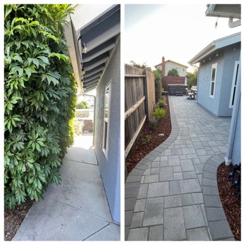 Manuel Cisneros Landscape Design - Before and after side walkway - Landscaping Near Me Manuel Cisneros Landscape Design - Before and after side walkway - Landscaping Near Me
