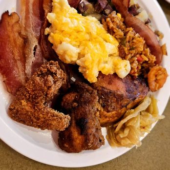 Kelsey's - MY Plate of food: Bacon, Corned Pastrami Hash, Fried and Bake Chicken, Cajun Catfish, Fried Fish and Cabbage. - Soul Food Near Me - Atlantic City, New Jersey Kelsey's - MY Plate of food: Bacon, Corned Pastrami Hash, Fried and Bake Chicken, Cajun Catfish, Fried Fish and Cabbage. - Soul Food Near Me - Atlantic City, New Jersey