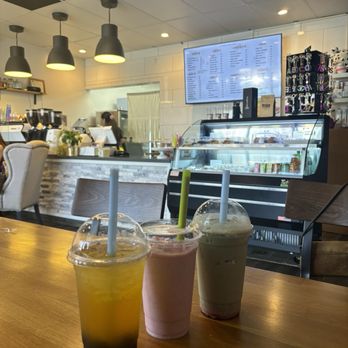 Coffee & Desserts - I Strawberry & Banana Smoothie, 20 oz., Passion Fruit Boba, 16 oz. Strawberry Matcha. All 10/10. - Coffee & Tea Near Me - Anaheim, California Coffee & Desserts - I Strawberry & Banana Smoothie, 20 oz., Passion Fruit Boba, 16 oz. Strawberry Matcha. All 10/10. - Coffee & Tea Near Me - Anaheim, California