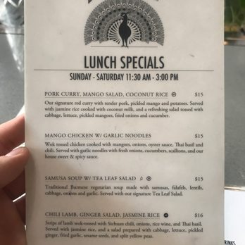 Burma Superstar - Lunch Specials Menu - Burmese Near Me - Alameda, California
