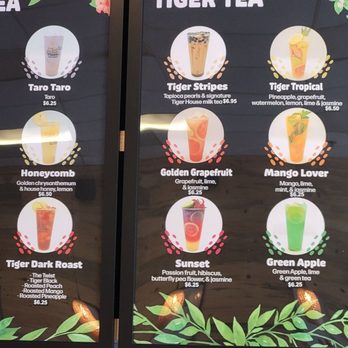 Tiger Tea House - 2023 June 21 menu note that most of these prices say $6.25 - Bubble Tea Near Me - Paso Robles, California Tiger Tea House - 2023 June 21 menu note that most of these prices say $6.25 - Bubble Tea Near Me - Paso Robles, California