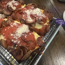 Gluten-free "From the D" pizza. Yum!!! Gluten-free "From the D" pizza. Yum!!!