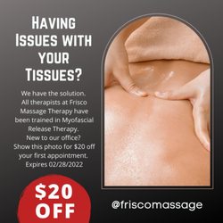 Frisco Massage Therapy - New clients receive $20 thier first massage service
