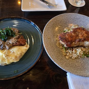 Bosscat Kitchen & Libations - Chicken left, pork right - New American Near Me - Houston, Texas