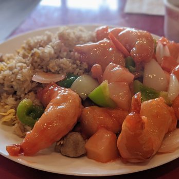 Edna Ray - Sweet and sour prawns with fried rice. Huge portions - Chinese Near Me - San Jose, California Edna Ray - Sweet and sour prawns with fried rice. Huge portions - Chinese Near Me - San Jose, California
