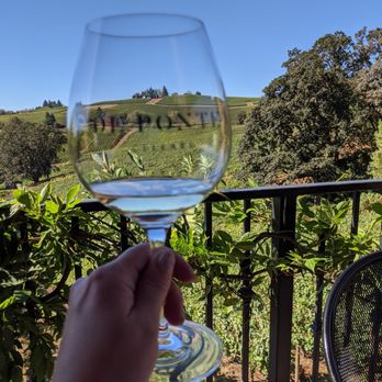 De Ponte Cellars - a hand holding a wine glass - Wine Tasting Room Near Me - Dayton, Oregon