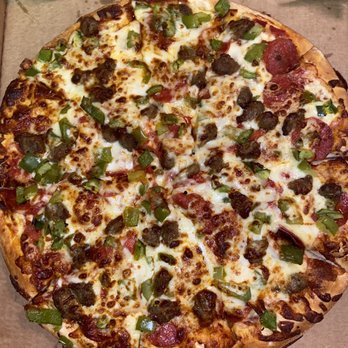 Pitza Pizza - Large Original Classic Crust Cheese Pizza with Italian Sausage, Pepperoni and Green Pepper - Pizza Near Me - Tampa, Florida Pitza Pizza - Large Original Classic Crust Cheese Pizza with Italian Sausage, Pepperoni and Green Pepper - Pizza Near Me - Tampa, Florida