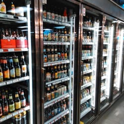 Five Points Bottle Shop - Their craft beer and singles fridge.