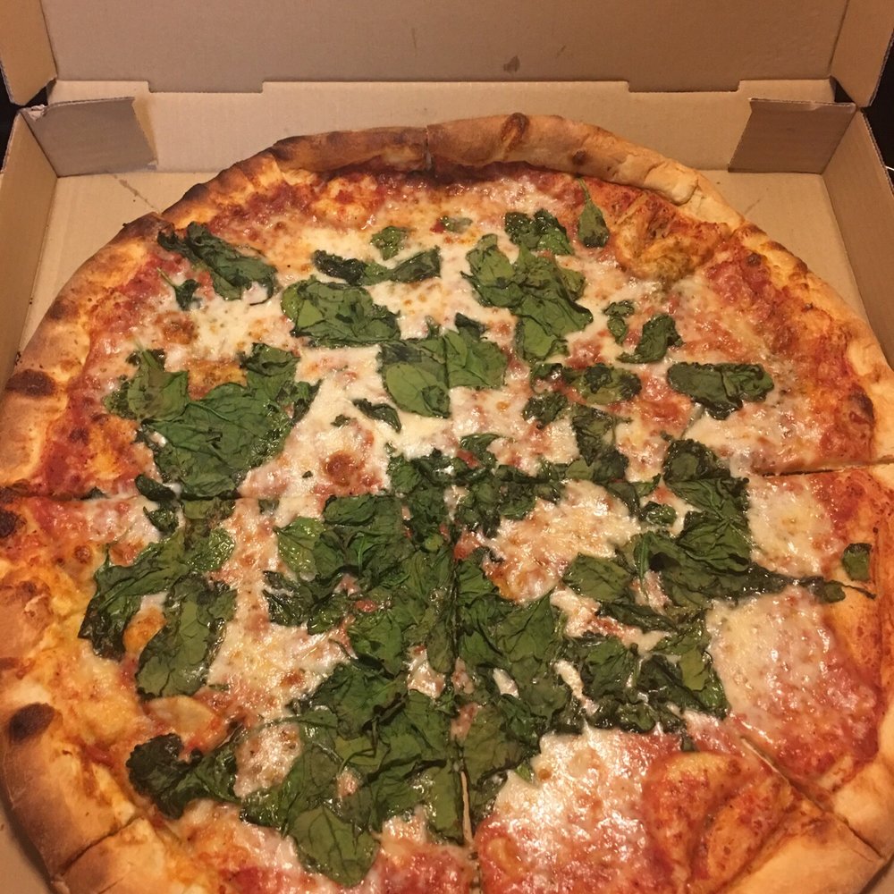 Izzy's NY Pizza - Cheese pizza with spinach - Pizza Near Me - Lilburn, Georgia Izzy's NY Pizza - Cheese pizza with spinach - Pizza Near Me - Lilburn, Georgia